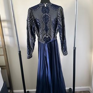 royal blue gown maxi dress with long sleeves